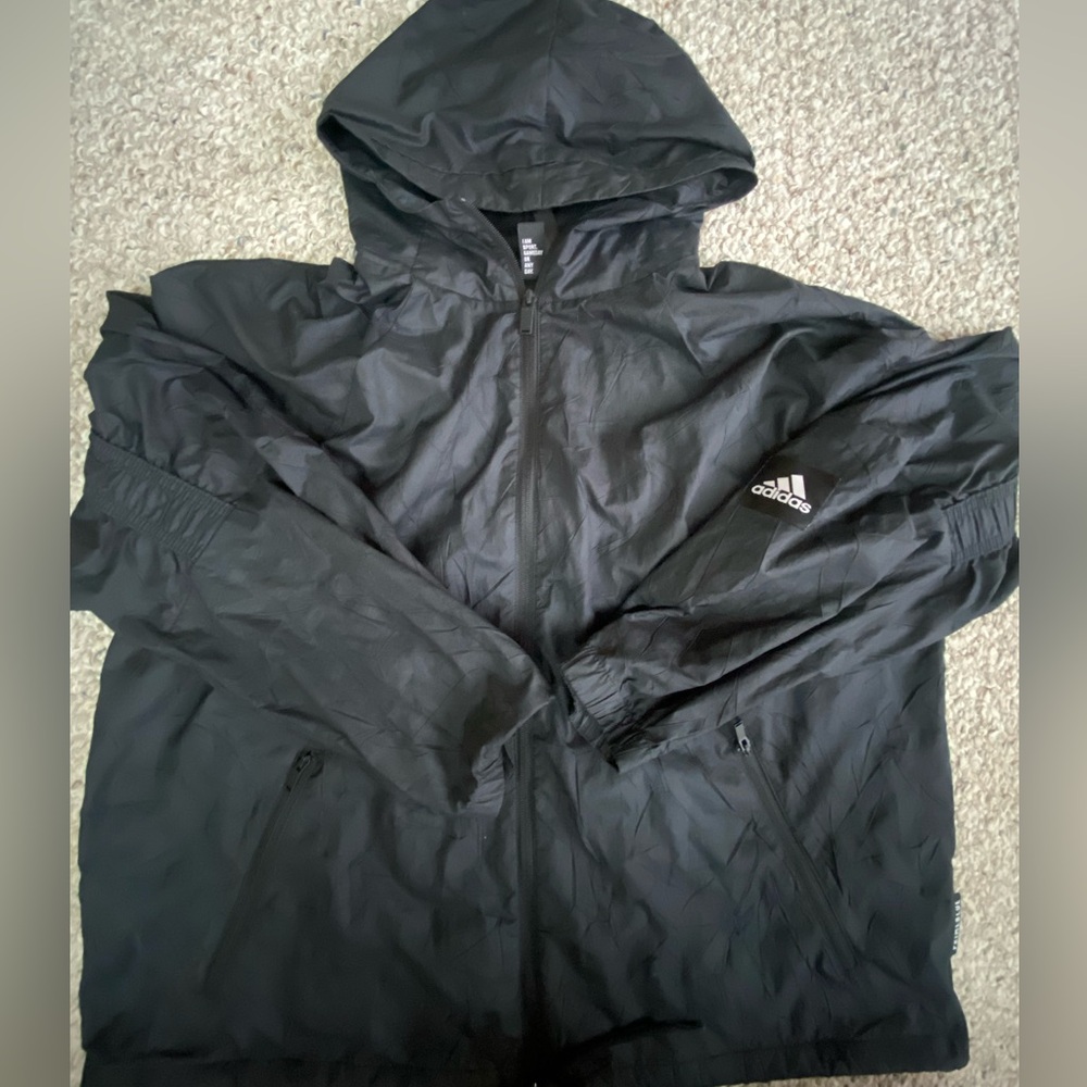 Adidas womens Black Windbreaker Jacket